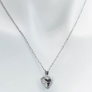 Silver Heart Locket Necklace